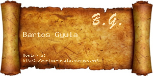 Bartos Gyula névjegykártya